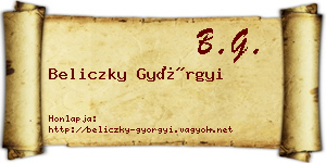 Beliczky Györgyi névjegykártya